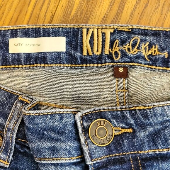 Kut From the Kloth Katy Boyfriend Womens Size 8 Mid-Rise Blue Denim Jeans - Picture 7 of 16